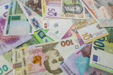 collection new and old european money. international currency. exchange concept