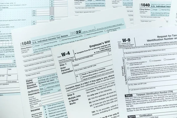 Formulaire Impôt Vierge 1040 Sur Bureau Date Limite Notion Fiscalité — Photo