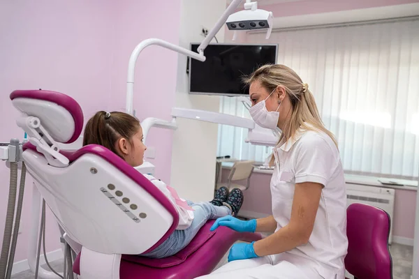 Small Beautiful Patient Came Children State Art Dentistry Oral Examination — Fotografia de Stock
