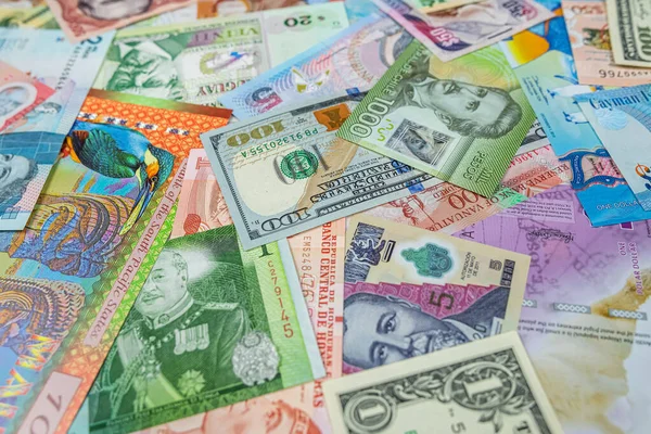 Collection South North American Bills Concept Money Exchange Business — Fotografia de Stock