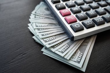 Masraflar için 100 dolar hesap makinesi. kaydetme kavramı
