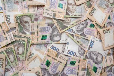 UAH Paper money 500 1000 hryvnia, grivna, Ukrainian currency, finance concept