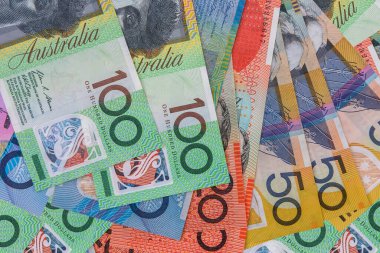  Finansal fon olarak AUD veya Avustralya banknotları. Para ve finans.