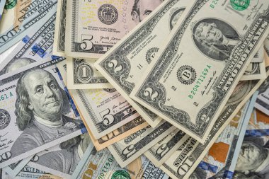 Farklı Amerikan dolarlarının geçmişi. finansal konsept kaydediliyor