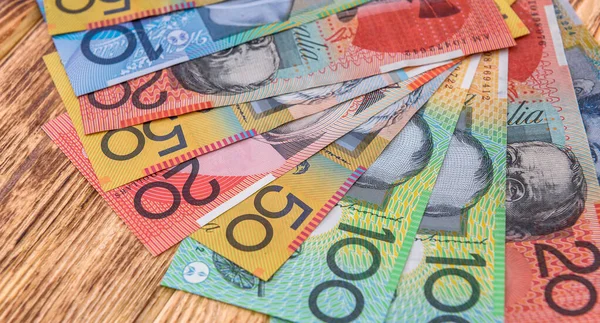 Aud Αυστραλιανό Νόμισμα Υπόβαθρο Χρηματοδότησης Χρήματα Και Χρηματοδότηση — Φωτογραφία Αρχείου