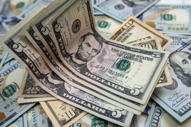 Farklı Amerikan dolarlarının geçmişi. finansal konsept kaydediliyor