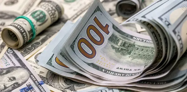 Background American Paper Usd Dollar Money Lots Bills — Stock Photo, Image