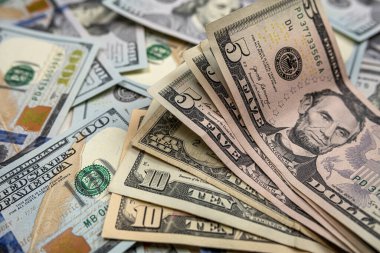 Farklı Amerikan dolarlarının geçmişi. finansal konsept kaydediliyor