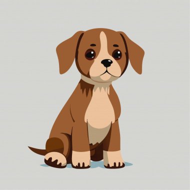 Uzun boylu sevimli, komik köpek yavrusu. Vektör