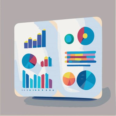 İş grafiği ve grafik vektör diyagramı resim raporu 10 eps