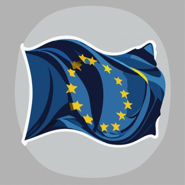  eu dalgası Avrupa Birliği bayrak illüstrasyon vektörü 10 eps