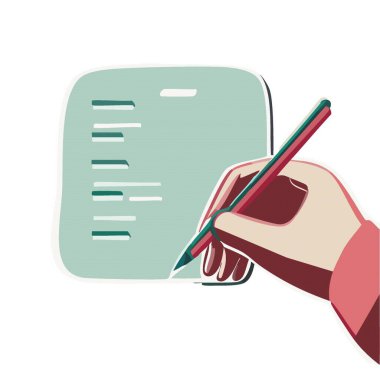 Doktor El, tıbbi sigorta reçetesini imzalıyor. Vektör