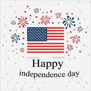4 Temmuz Birleşik Devletler bağımsızlık günü olarak, ulusal bayrak. Tebrik kartları, afişler. Görüntü vektörü