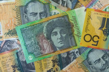 Avustralyalı 50 dolar. 100 dolar. Finans tasarruf kavramı