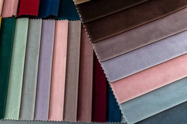 Dekorasyon için kumaş numune dokusu seti yeni kanepe ya da diğer yenilemeler için. Seçim konsepti