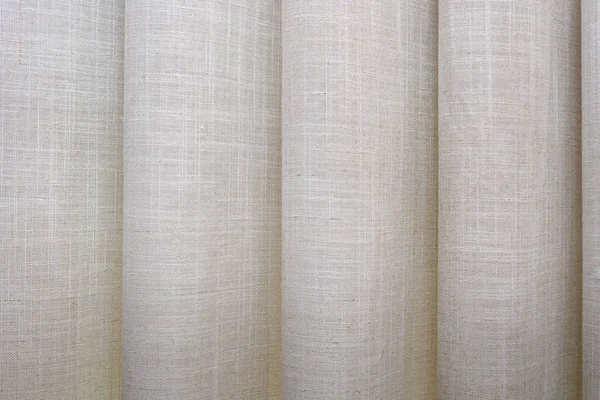 Light Beige Linen Curtain Texture Window — Stock Photo, Image