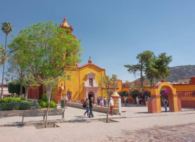 Bezelye del bernal Kilisesi, Santiago de queretaro Meksika büyülü kasabası.