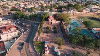 Ünlü Queretaros, Meksika turistik bölgesi Pantheon 'un güzel hava aracı manzarası.