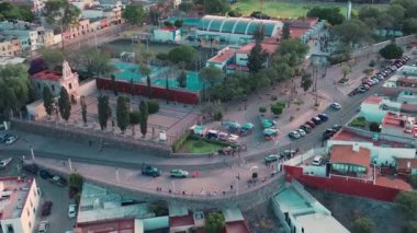 Ünlü Queretaros, Meksika turistik bölgesi Pantheon 'un güzel hava aracı manzarası.
