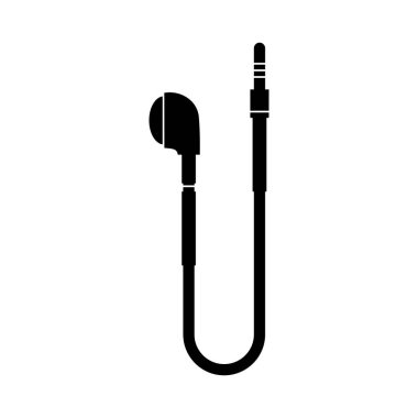 Earpod black icon vector illustration clipart