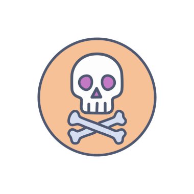 Vector illustration of skull and crossbones icon clipart