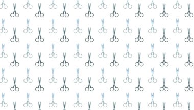 Seamless pattern of scissors on a white background. Vector illustration clipart