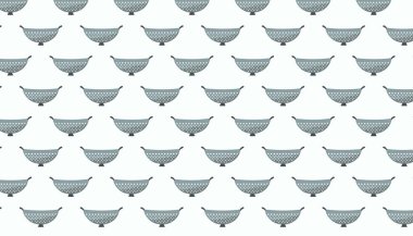 Seamless pattern with hand drawn blue colander on a white background. clipart