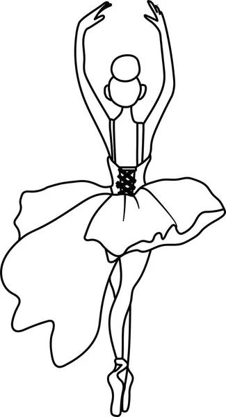 Bailarina Acuarela Líneas Negras Bailarina Aislada Actuación Ballet Clásico Dibujado — Archivo Imágenes Vectoriales