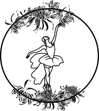 Çiçekler ve ay ile suluboya dans eden pembe güzel balerin. Suluboya el çizimi çizimi. Kartlar ya da posterler için kullanılabilir. İzole edilmiş beyaz bir geçmişi var. Genç, güzel balerin kadınlar..