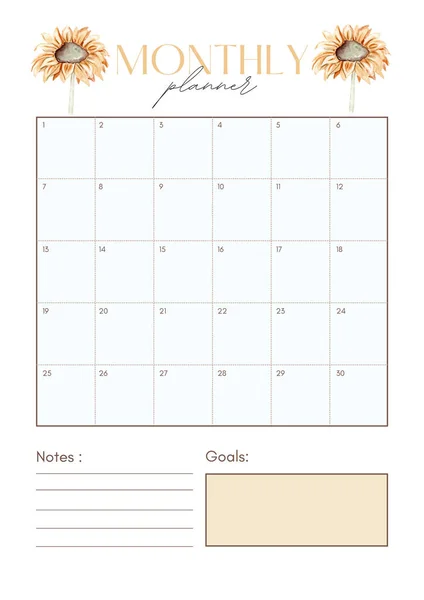 Minimalistic Planners Daily Weely Monthly Annual Wall Calendar Planner Template — Stock Photo, Image