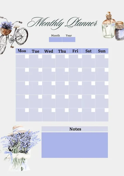 几乎每月都有极简主义的计划 年度壁挂历计划模板 周从星期一开始 清楚而简单的可打印的工作列表 商业组织者页面 — 图库照片