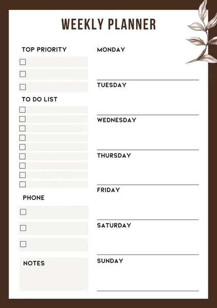 Minimalistic Planners Daily Weely Monthly Annual Wall Calendar Planner Template — Stock Photo, Image