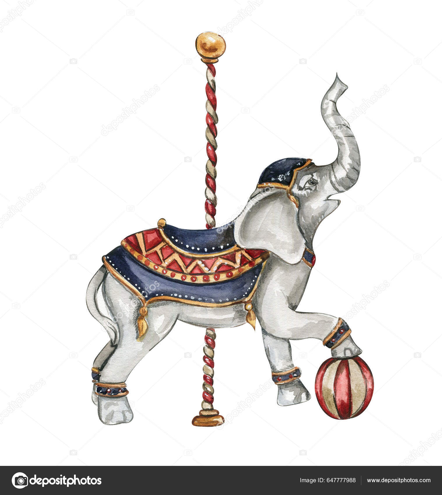 Vannfarget Håndtegnet Sirkuselefant Tegning Elefant Med Rød Ball Perfekt  Bryllup – stockillustrasjon © Lilu2130 #647777988, image size:1517x1700