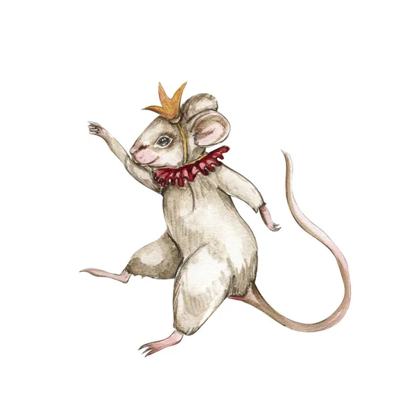 Mão Aquarela Desenhado Circo Estilo Vintage Mouse Perfeito Para Casamento — Fotografia de Stock