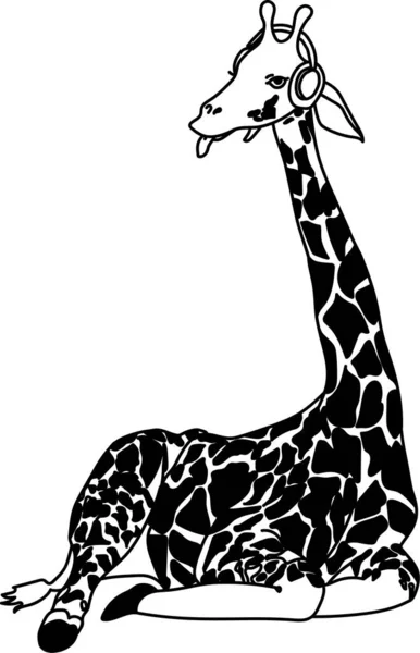 Жираф Иллюстрации Цитата Карикатура Тропических Животных Экзотические Летние Джунгли Design — стоковое фото