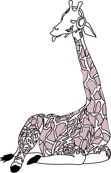 Żyrafa Ilustracja Cytat Cartoon Tropikalne Zwierzę Egzotyczne Projektowanie Dżungli Letnie — Zdjęcie stockowe