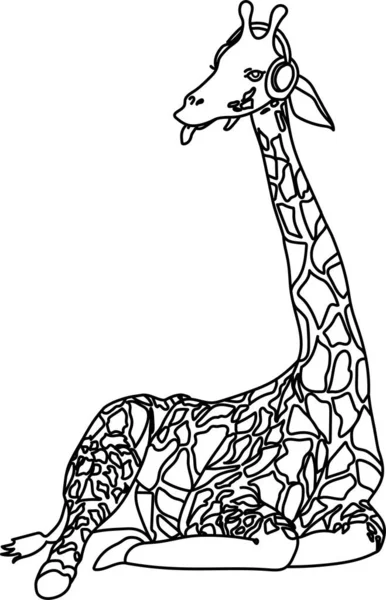 Жираф Иллюстрации Цитата Карикатура Тропических Животных Экзотические Летние Джунгли Design — стоковое фото