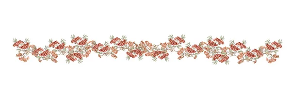 Květiny Opouští Podzimní Hranici Pro Kartu Akvarel Ilustrace Pro Scrapbooking — Stock fotografie