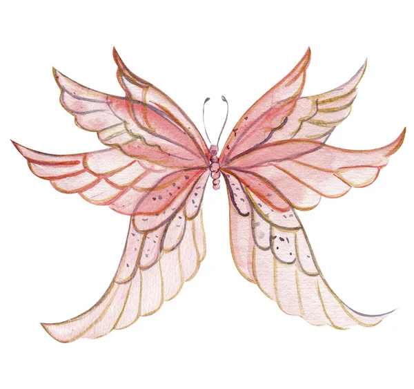 Υδατογραφία Πολύχρωμη Πεταλούδα Εικονογράφηση Πεταλούδας Μονάρχη Χειροποίητη Απεικόνιση Εντόμων Για — Φωτογραφία Αρχείου