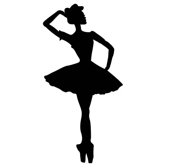 水彩舞芭蕾舞演员黑线 手绘了经典的芭蕾舞表演 可能是年轻漂亮的芭蕾舞演员 可用于明信片和海报 — 图库照片