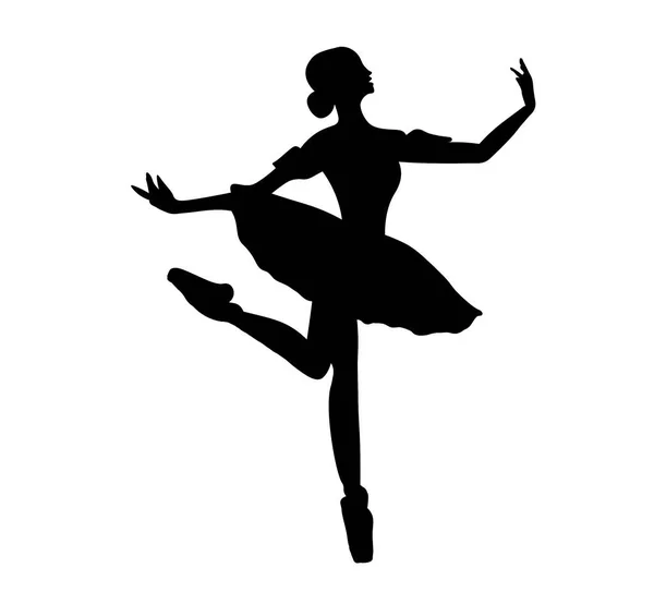 Watercolor Dancing Ballerina Black Lines Isolated Dancing Ballerina Hand Drawn — Photo