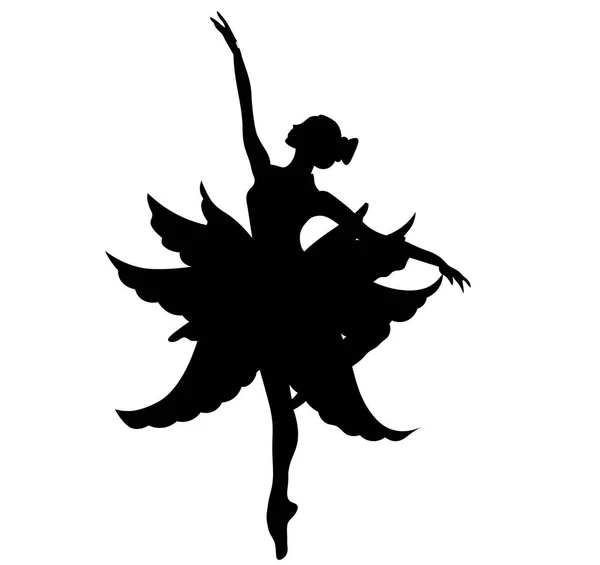 Aquarel Dansende Ballerina Zwarte Lijnen Geïsoleerde Dansende Ballerina Hand Getekend — Stockfoto