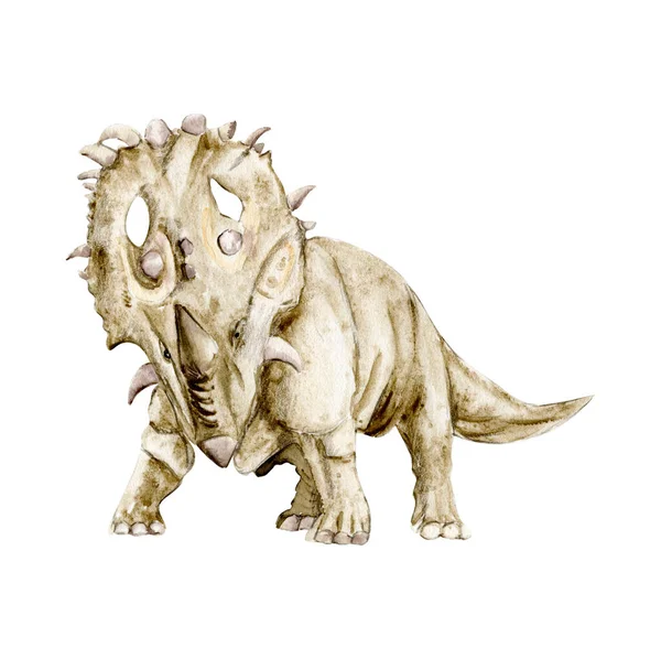 Акварель Ручной Работы Тропических Динозавров Раскрашенные Вручную Милые Динозавры Правообладатель — стоковое фото