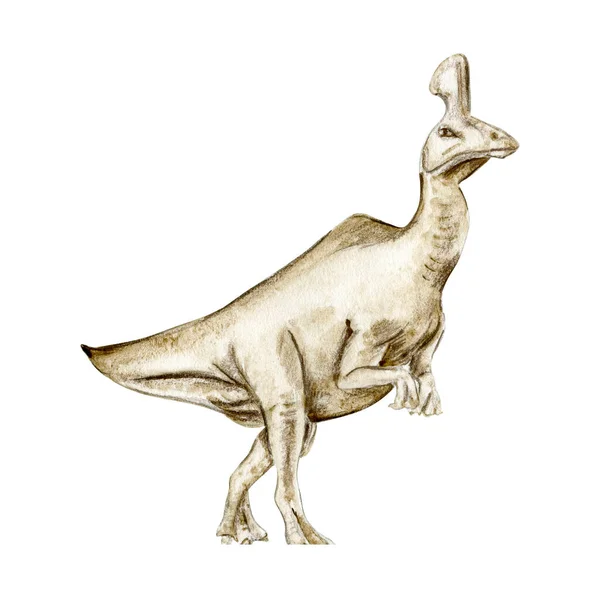 Akwarela Ręcznie Rysowane Tropikalne Dinozaury Ręcznie Malowane Słodkie Dinozaury Ilustracja — Zdjęcie stockowe