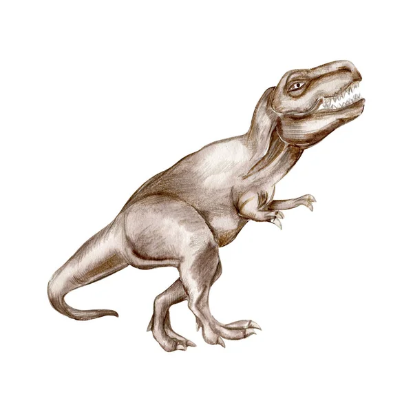 Akvarell Kézzel Rajzolt Trópusi Dinoszaurusz Kézzel Festett Aranyos Dinoszauruszok Dino — Stock Fotó
