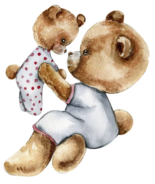 Teddy Beer Pijama Met Speelgoed Ontwerp Voor Baby Shower Party — Stockfoto