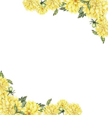 Yıldız çiçekli kare çerçeve, kartlar için suluboya resim, arka plan. Albüm koleksiyonu için suluboya çizimi. Tasarımın için çiçekli el çizimi arka plan. Düğün davetiyesi için mükemmel..