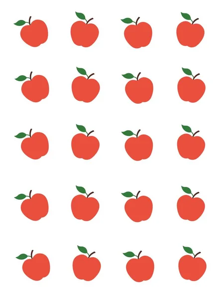 Tapeta Powtarzalnym Wzorem Jabłek Zdrowe Wyrobów Włókienniczych Fabryk Ilustracji Tła — Zdjęcie stockowe