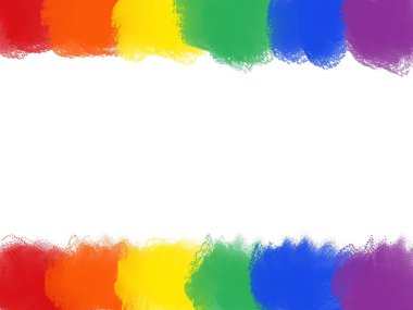 Kopya alanı olan Lgbt duvar kağıdı. Soyut gökkuşağı gradyanı, el çizimi. Kare ve soyut biçimler