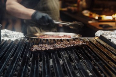 Grilled beef of excellent quality in a fancy restaurant